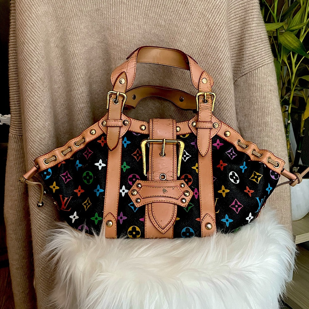 Louis Vuitton Theda Leather Black Monogram Multi Color Hand Bag (Vintage) - Picture 3 of 16